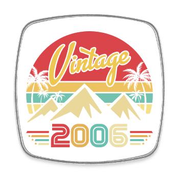 Year of Birth 2006 Birthday Gift 2006 - Square fridge magnet - white - Front