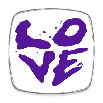 Love Statement Urban Typography - Square fridge magnet - white - Front