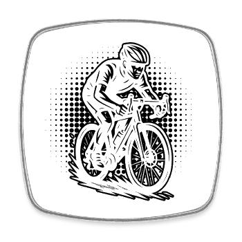 Coole Roadbike Inspiration - Viereckiger Kühlschrankmagnet - Weiß - Vorne