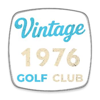 Vintage 1976 Golf Club Retro Geburtsjahr Geschenk - Viereckiger Kühlschrankmagnet - Weiß - Vorne