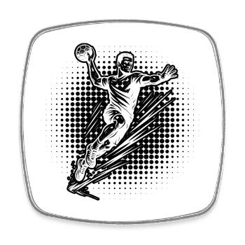 Handball Fans aufgepasst schlichtes Statement für - Viereckiger Kühlschrankmagnet - Weiß - Vorne