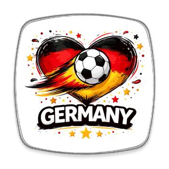 Germany Love – Heart Football Design 2026 - Viereckiger Kühlschrankmagnet - Weiß - Vorne