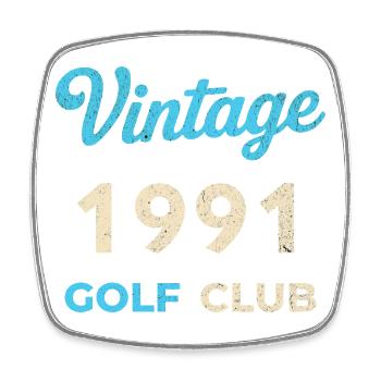 Vintage 1991 Golf Club Retro Geburtsjahr Geschenk - Viereckiger Kühlschrankmagnet - Weiß - Vorne