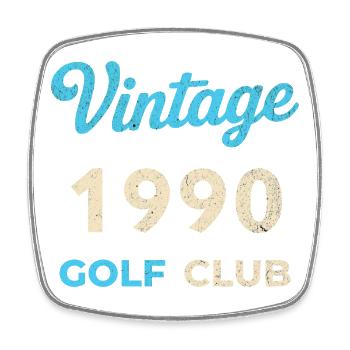 Vintage 1990 Golf Club Retro Geburtsjahr Geschenk - Viereckiger Kühlschrankmagnet - Weiß - Vorne