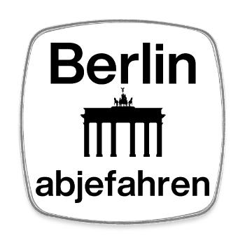 Berlin abjefahren, City Pulse! Brandenburger Tor - Viereckiger Kühlschrankmagnet - Weiß - Vorne