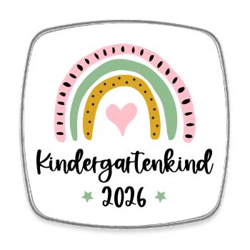 Kindergartenkind 2025 Regenbogen Kita Kindergarten - Viereckiger Kühlschrankmagnet - Weiß - Vorne