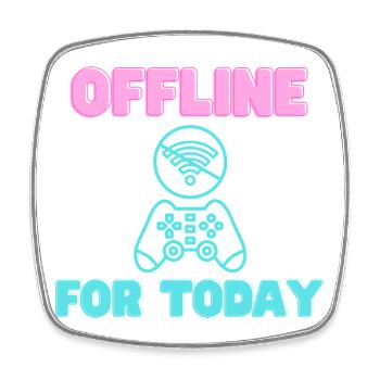 Offline For Today Neon Gamer - Square fridge magnet - white - Front