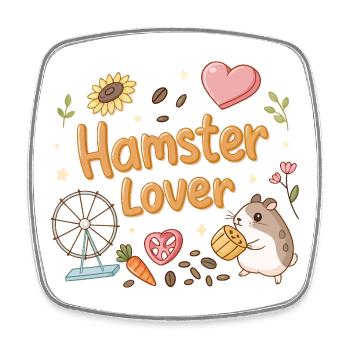 Hamster Lover: Kawaii Sweetness - Square fridge magnet - white - Front