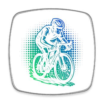 Roadbike artwork for your outfit - Square fridge magnet - white - Front