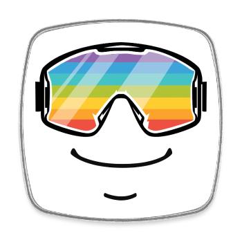 Ski Goggles Rainbow Smile Après-Ski - Square fridge magnet - white - Front