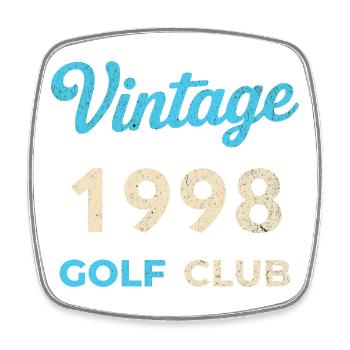 Vintage 1998 Golf Club Retro Geburtsjahr Geschenk - Viereckiger Kühlschrankmagnet - Weiß - Vorne
