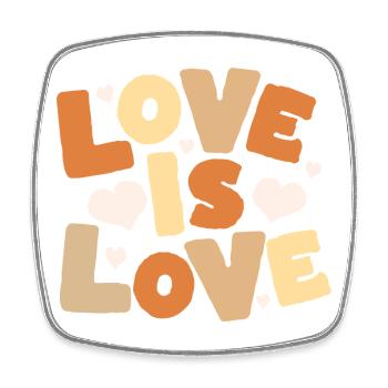 L’amour, c’est l’amour Lettres pastel - Magnet carré - blanc - Devant