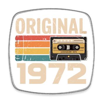 Originaler 1972er Retro-Geburtstag 1972 - Viereckiger Kühlschrankmagnet - Weiß - Vorne
