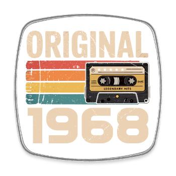 Original 1968 Vintage 1968 Retro Birthday - Square fridge magnet - white - Front