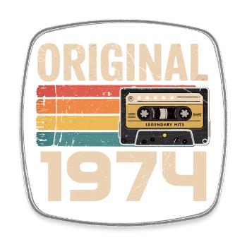 Original 1974 Vintage 1974 Rétro Anniversaire - Magnet carré - blanc - Devant