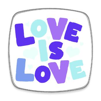 Love is Love Pastel Hearts - Viereckiger Kühlschrankmagnet - Weiß - Vorne