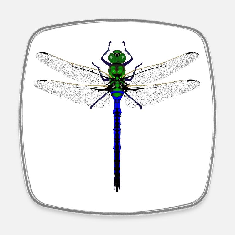 Neon Dragonfly Kybalion Combination Design Woman - Square fridge magnet - white