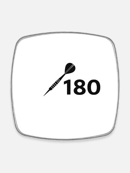 180 darts - Square fridge magnet - white