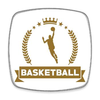 Basketball / Basketball / Basktet-Ball / Sport - Viereckiger Kühlschrankmagnet - Weiß - Vorne