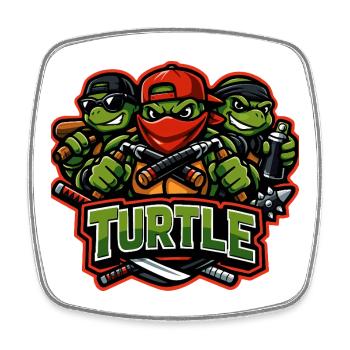 Urban Turtle Crew Street Fighter Mascot - Square fridge magnet - white - Front
