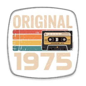 Original 1975 Vintage 1975 Retro Birthday - Square fridge magnet - white - Front