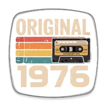 Originaler Retro-Geburtstag 1976 - Viereckiger Kühlschrankmagnet - Weiß - Vorne