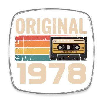 Originales 1978er Retro-Jubiläum 1978 - Viereckiger Kühlschrankmagnet - Weiß - Vorne