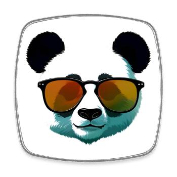 Panda with Sunglasses Gradient - Square fridge magnet - white - Front