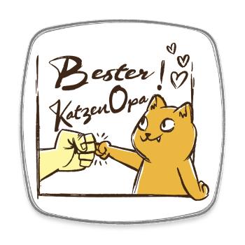Cat Grandpa Gift Cats Grandpa Cat Lover - Square fridge magnet - white - Front