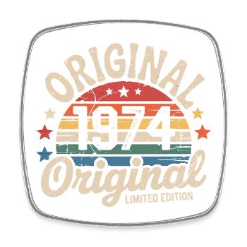 1974 Vintage Limited Edition Geschenk 1974 - Viereckiger Kühlschrankmagnet - Weiß - Vorne