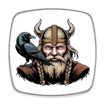 Wikinger Viking Legende Seemann Odin Rabe Kämpfer - Viereckiger Kühlschrankmagnet - Weiß - Vorne