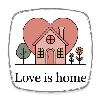 Pastel Heart Home Illustration - Square fridge magnet - white - Front