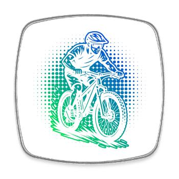 Le VTT adore porter - Magnet carré - blanc - Devant
