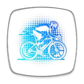 Roadbike motif with recognition value - Square fridge magnet - white - Front