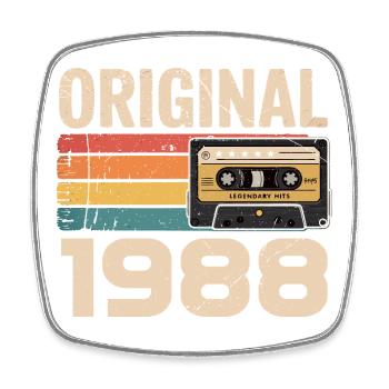 Originaler 1988er Retro-Geburtstag 1988 - Viereckiger Kühlschrankmagnet - Weiß - Vorne