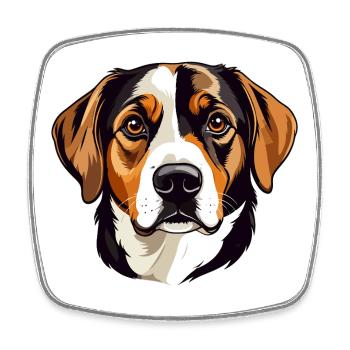 Illustration vectorielle de tête de beagle - Magnet carré - blanc - Devant
