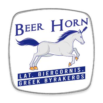 Beer Horn - Licorne de bière Véritables créatures mythiques - Magnet carré - blanc - Devant
