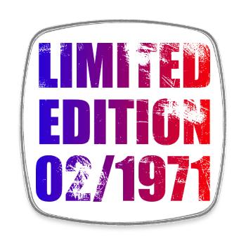 55th Birthday Limited Edition 02/1971 - Square fridge magnet - white - Front