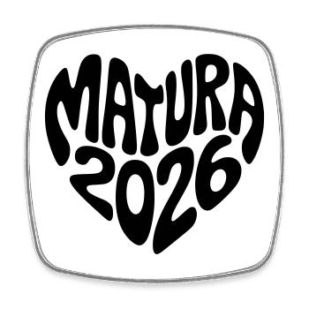 Matura 2026 Herz Form - Viereckiger Kühlschrankmagnet - Weiß - Vorne