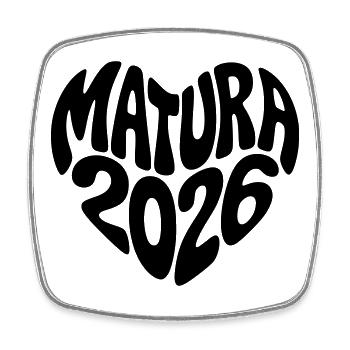 Matura 2026 Herz - Viereckiger Kühlschrankmagnet - Weiß - Vorne