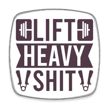 Fitness Motivation Bodybuilder Lift Heavy Shit - Viereckiger Kühlschrankmagnet - Weiß - Vorne