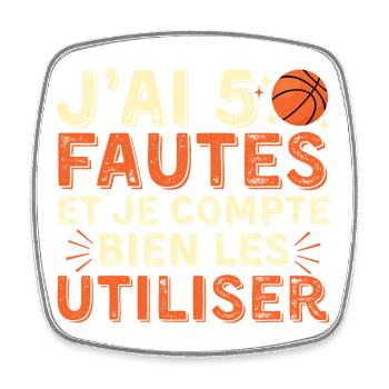 Humour Falls Basketball Gift Herren-Basketballfan - Viereckiger Kühlschrankmagnet - Weiß - Vorne