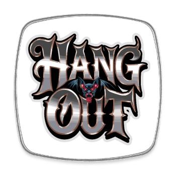 Hang Out Bat Horror Saying For Dark - Square fridge magnet - white - Front