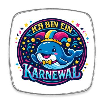 Jeu de mots de Carnaval Jecke Cadeau drôle 5e année - Magnet carré - blanc - Devant