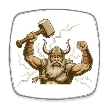Viking Viking Legend Sailor Odin Raven Fighter - Square fridge magnet - white - Front
