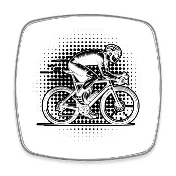In a nutshell, Roadbike - Square fridge magnet - white - Front
