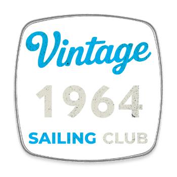 Vintage 1964 – Sailing Club Retro Birth Year - Square fridge magnet - white - Front