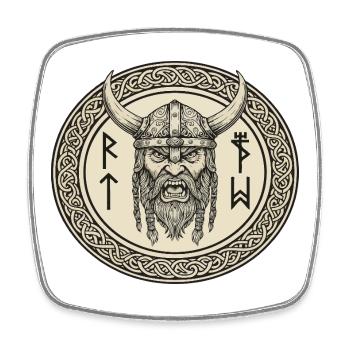 Wikinger Viking Legende Seemann Odin Rabe Kämpfer - Viereckiger Kühlschrankmagnet - Weiß - Vorne