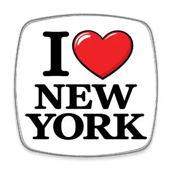 I Love New York USA – Urban Message - Square fridge magnet - white - Front