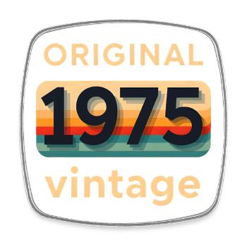 Original 1975 - Viereckiger Kühlschrankmagnet - Weiß - Vorne